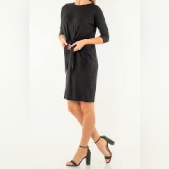 Spencer & Shaw Black Tie Front Dress MSRP $110 NWT Size S - Picture 1 of 7